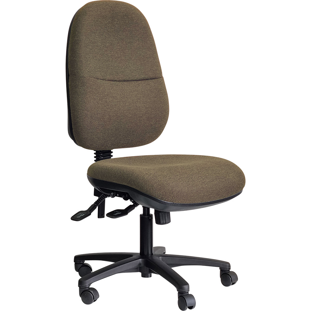 Image for DAL ERGO BC TASK CHAIR HIGH BACK 3-LEVER BLACK NYLON BASE GRAVITY FABRIC CHOCOLATE from Office National