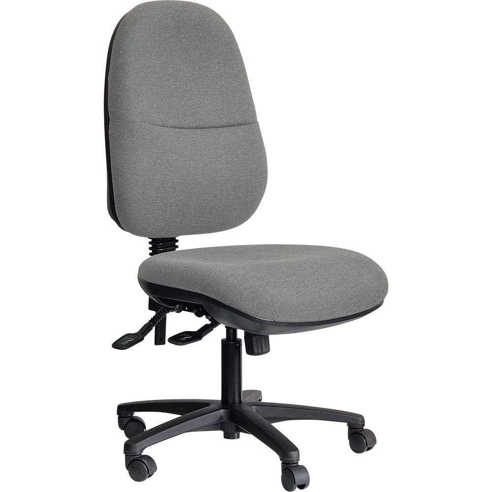 Image for DAL ERGO BC TASK CHAIR HIGH BACK 3-LEVER BLACK NYLON BASE GRAVITY FABRIC STEEL from Office National