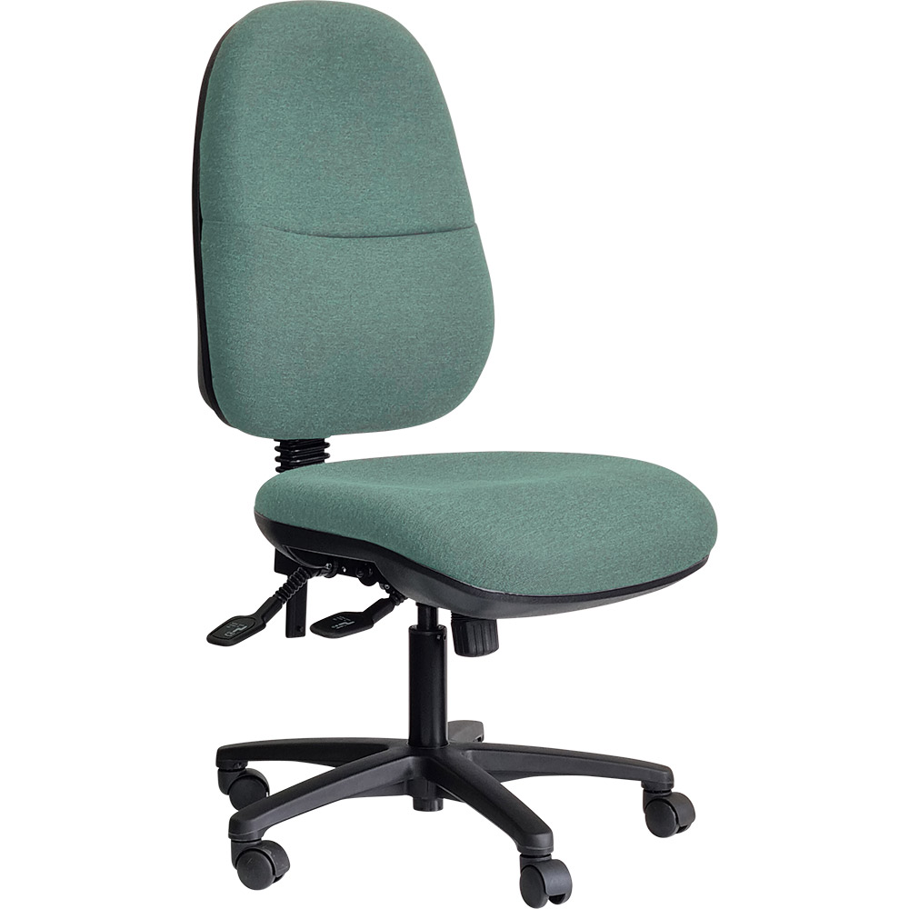 Image for DAL ERGO BC TASK CHAIR HIGH BACK 3-LEVER BLACK NYLON BASE GRAVITY FABRIC TEAL from Office National