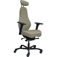 dal vieto spine ergonomic chair synchro high back adjustable arms and headrest fabric warm olive