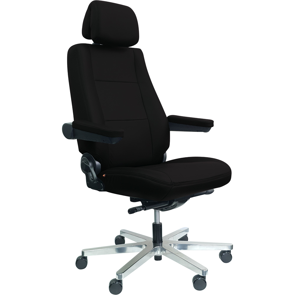 Image for DAL HD CONTROLMASTER COMFORTLINE 180 CHAIR ADJUSTABLE ARMS AND HEADREST ALUMINIUM BASE FABRIC BLACK from PaperChase Office National