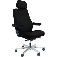 dal hd controlmaster comfortline 180 chair adjustable arms and headrest aluminium base fabric black