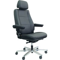 dal hd controlmaster comfortline 180 chair adjustable arms and headrest aluminium base leather black