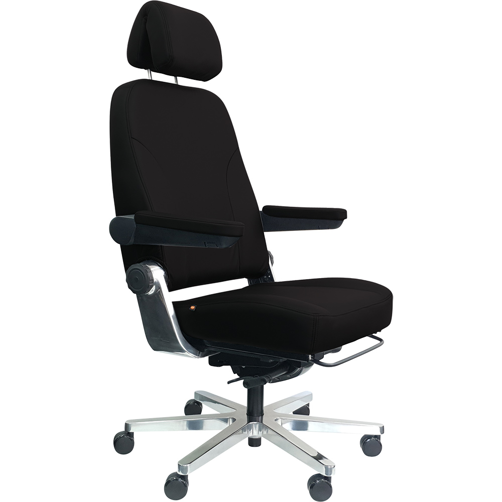 Image for DAL HD CONTROLMASTER ELITE 180 CHAIR SEAT SLIDE ADJUSTABLE ARMS AND HEADREST ALUMINIUM BASE FABRIC BLACK from PaperChase Office National