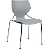 dal grab chair 4-leg chrome frame with light grey shell