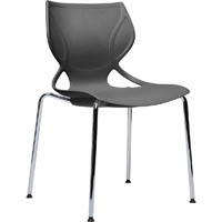dal grab chair 4-leg chrome frame with charcoal shell