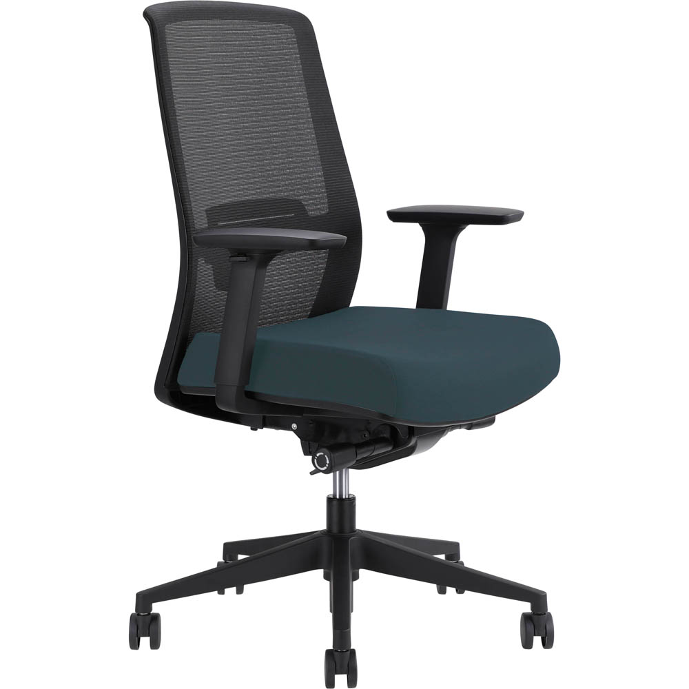 Image for JIRRA SIDE CONTROL SYNCHRO HIGH MESH BACK ARMS BLACK BACK DENIM SEAT from Officebarn Office National