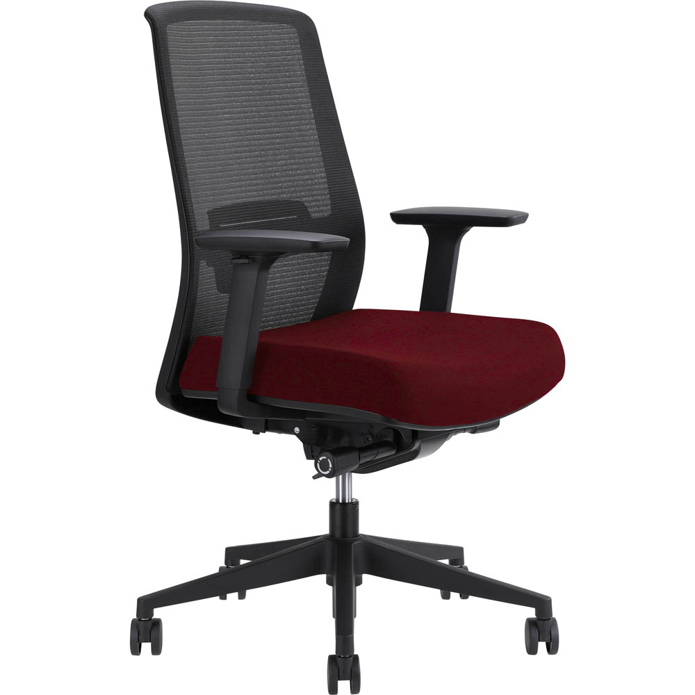 Image for JIRRA SIDE CONTROL SYNCHRO HIGH MESH BACK ARMS BLACK BACK SCARLET SEAT from Office National Perth CBD