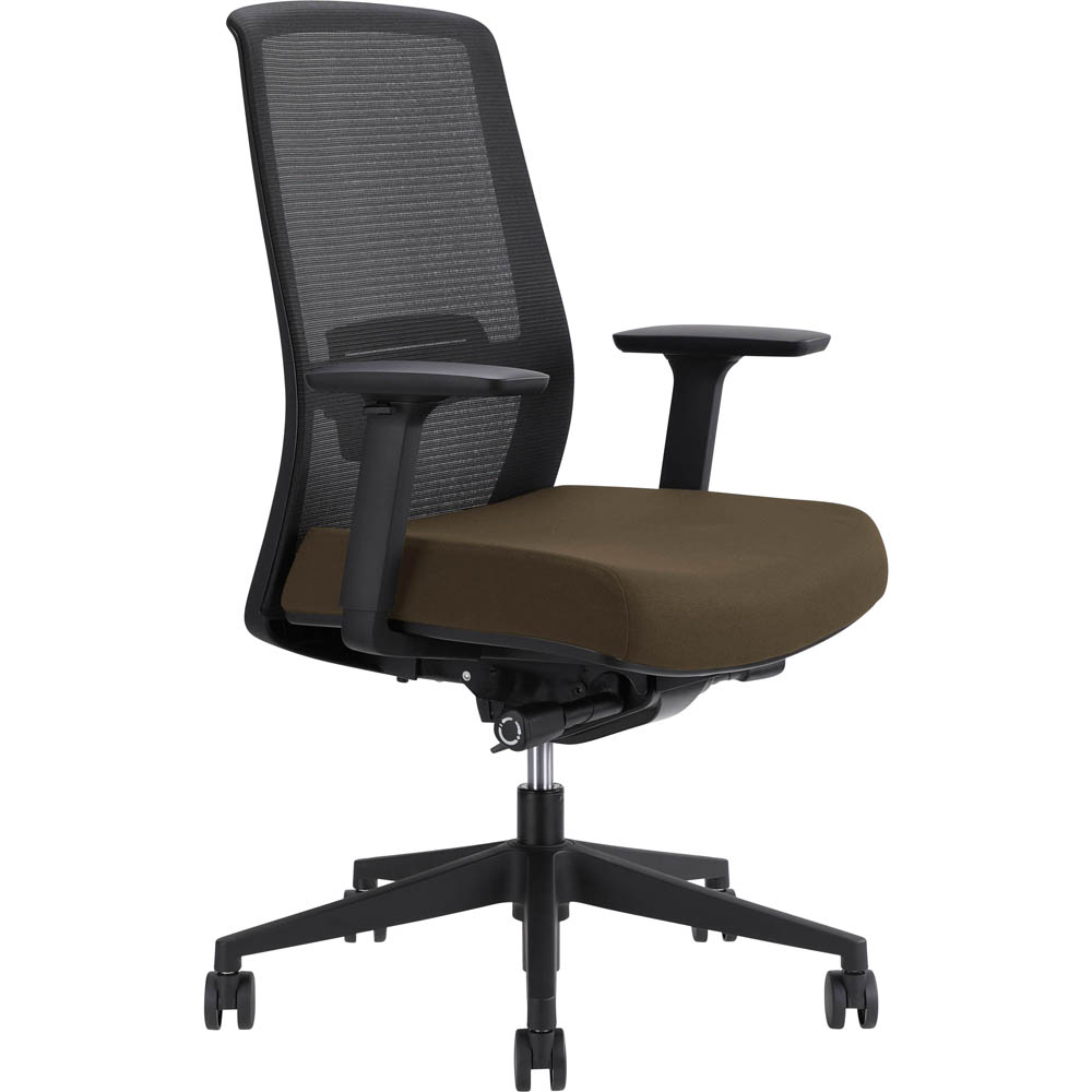 Image for JIRRA SIDE CONTROL SYNCHRO HIGH MESH BACK ARMS BLACK BACK CHOCOLATE SEAT from PaperChase Office National