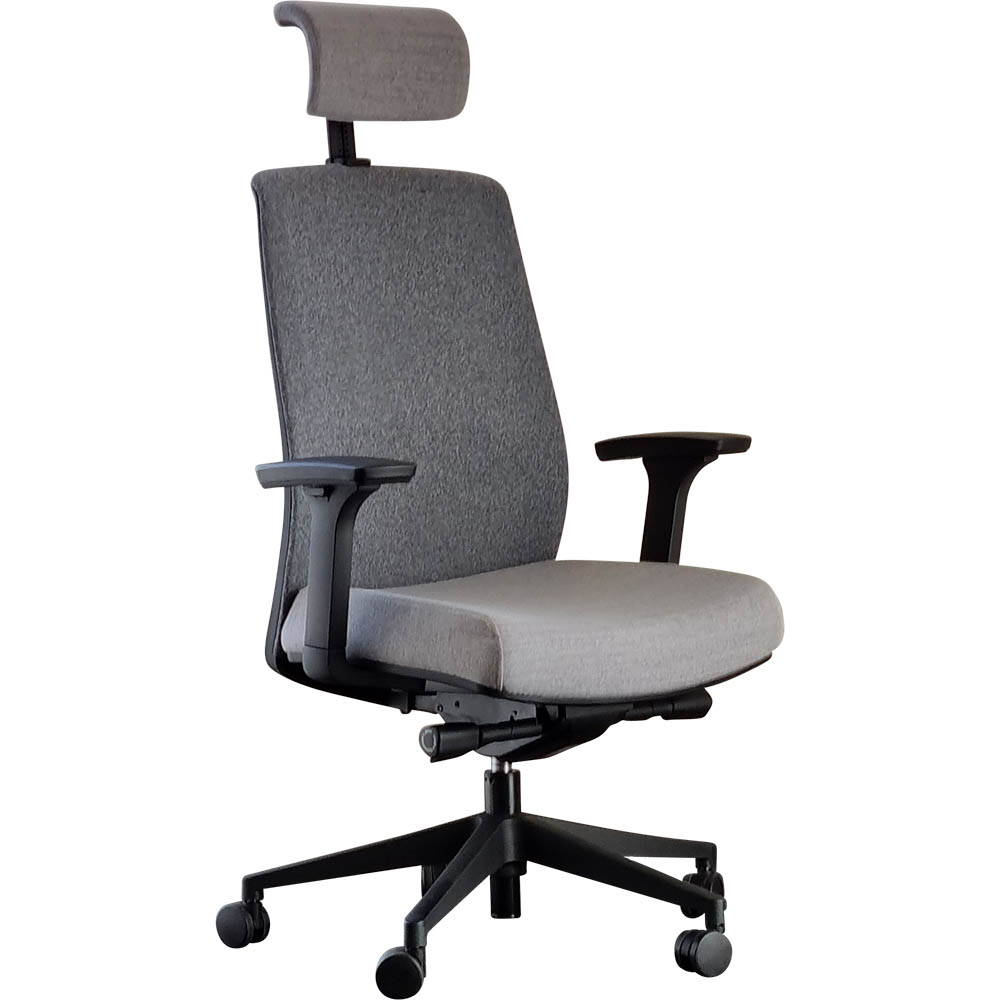 Image for JIRRA SIDE CONTROL SYNCHRO HIGH MESH BACK ARMS HEADREST GREY from Office National Capalaba