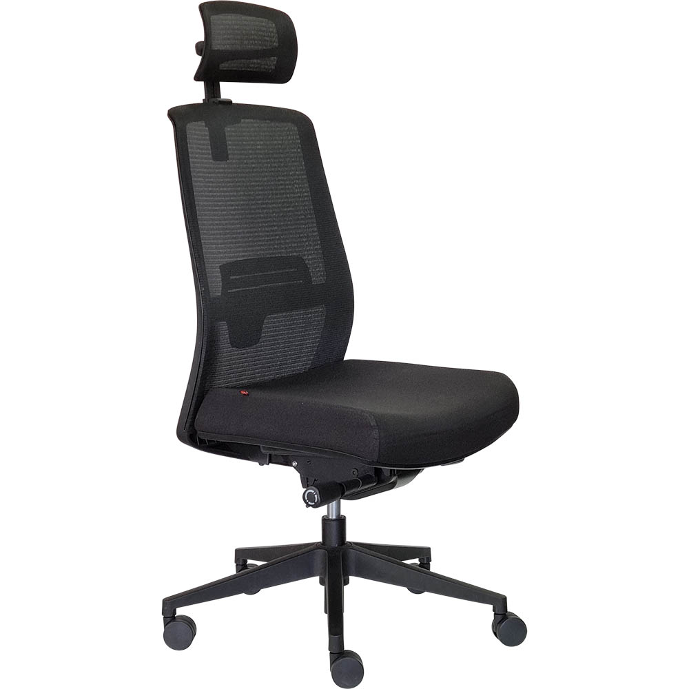 Image for JIRRA SIDE CONTROL SYNCHRO HIGH MESH BACK HEADREST BLACK from PaperChase Office National
