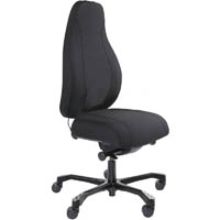 serati support high back chair pro-control synchro black aluminium base footplates gabriel fighter black fabric