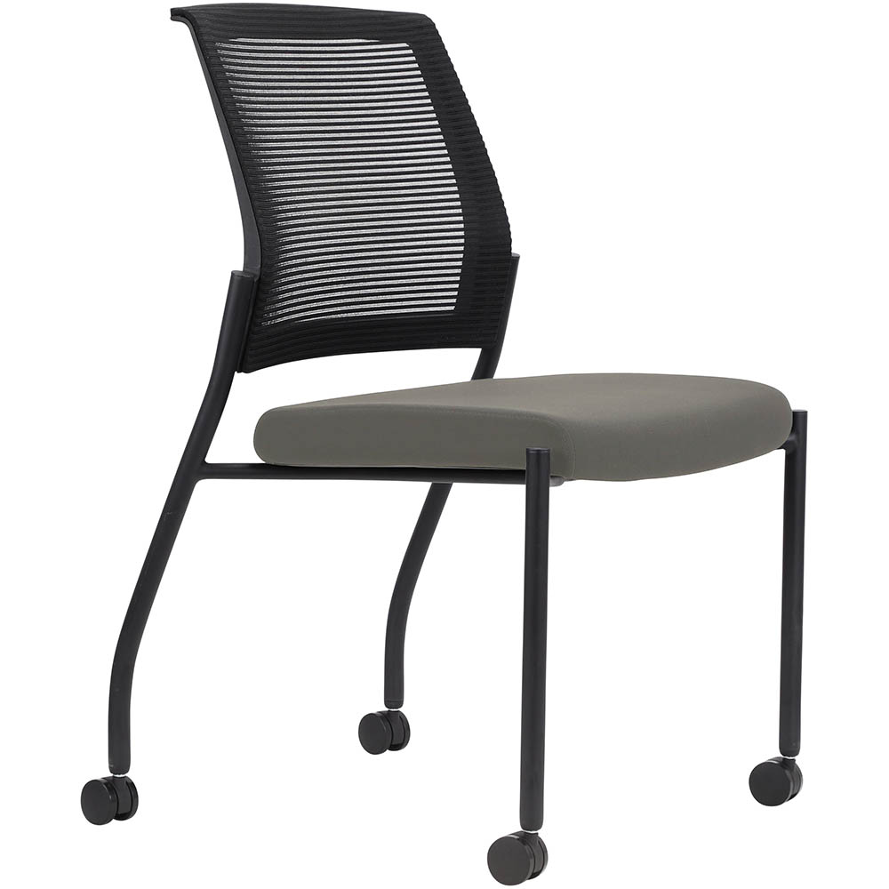 Image for URBIN 4 LEG MESH BACK CHAIR CASTORS BLACK FRAME MOCHA SEAT from PaperChase Office National