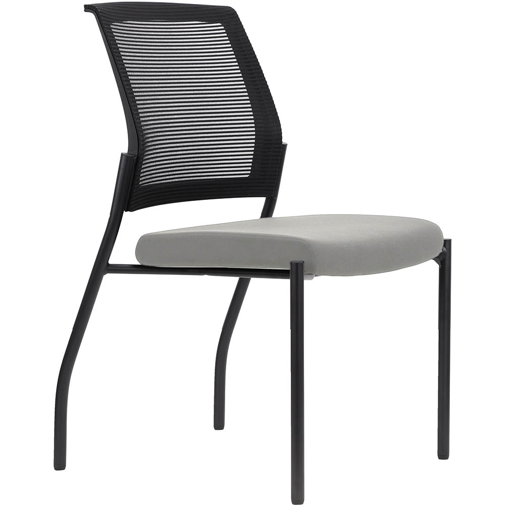 Image for URBIN 4 LEG MESH BACK CHAIR GLIDES BLACK FRAME ICE SEAT from Surry Office National