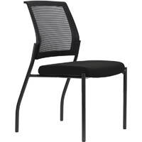 urbin 4 leg mesh back chair glides black frame onyx seat