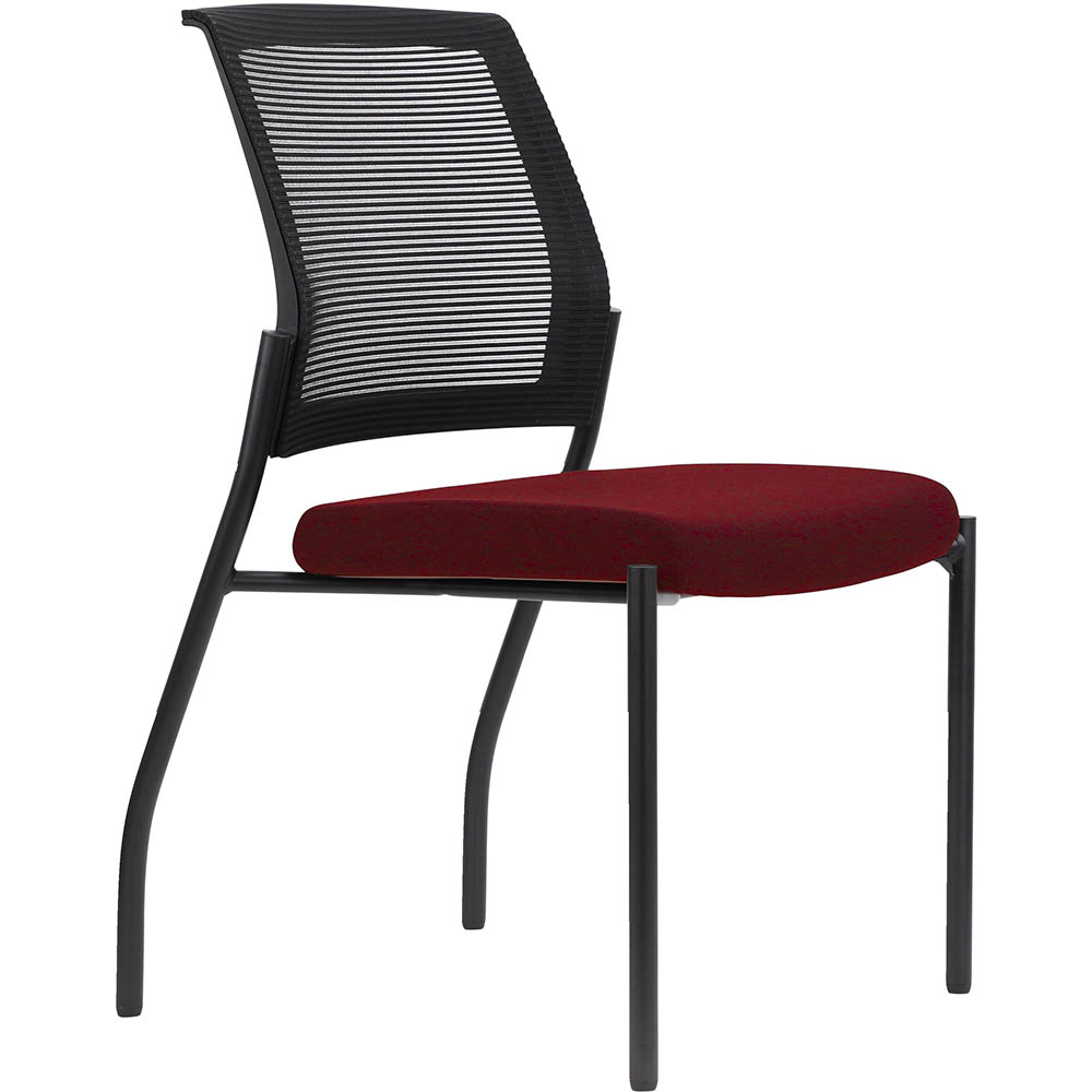 Image for URBIN 4 LEG MESH BACK CHAIR GLIDES BLACK FRAME SCARLET SEAT from Office National Caloundra Business Supplies