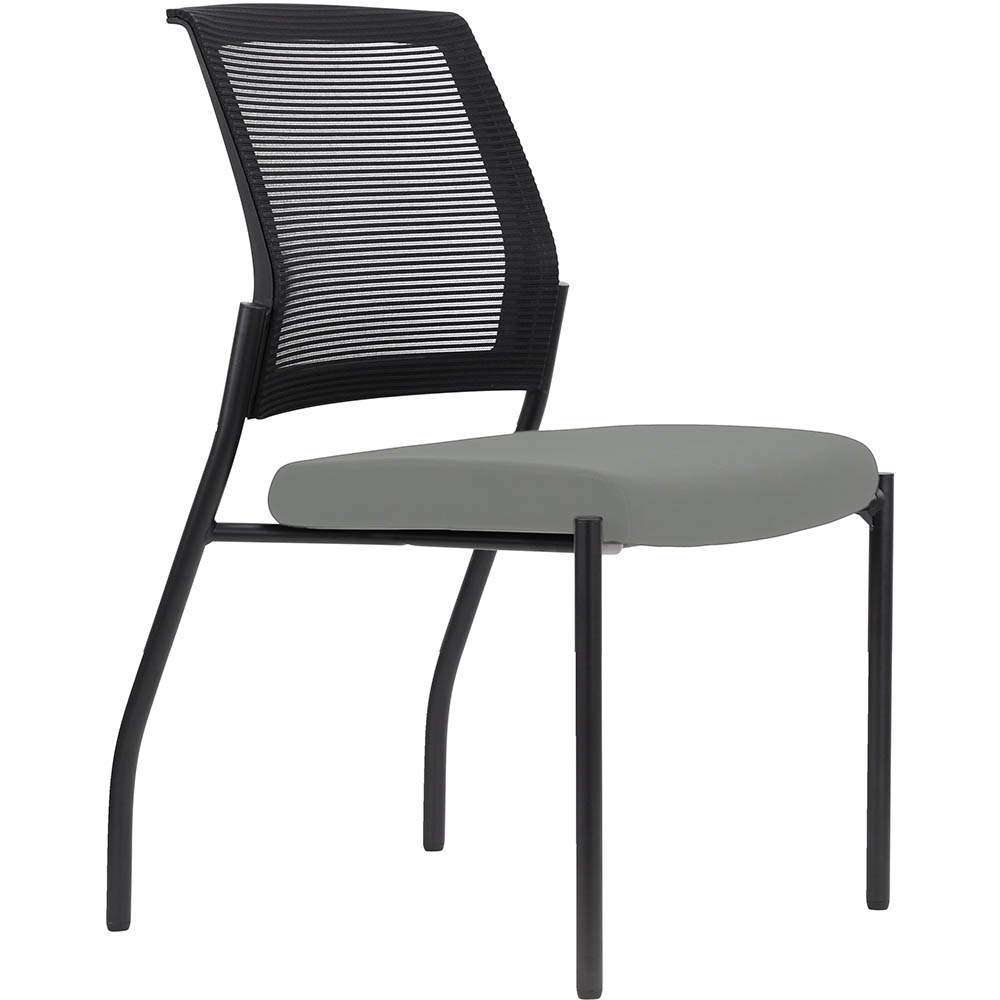 Image for URBIN 4 LEG MESH BACK CHAIR GLIDES BLACK FRAME STEEL SEAT from PaperChase Office National