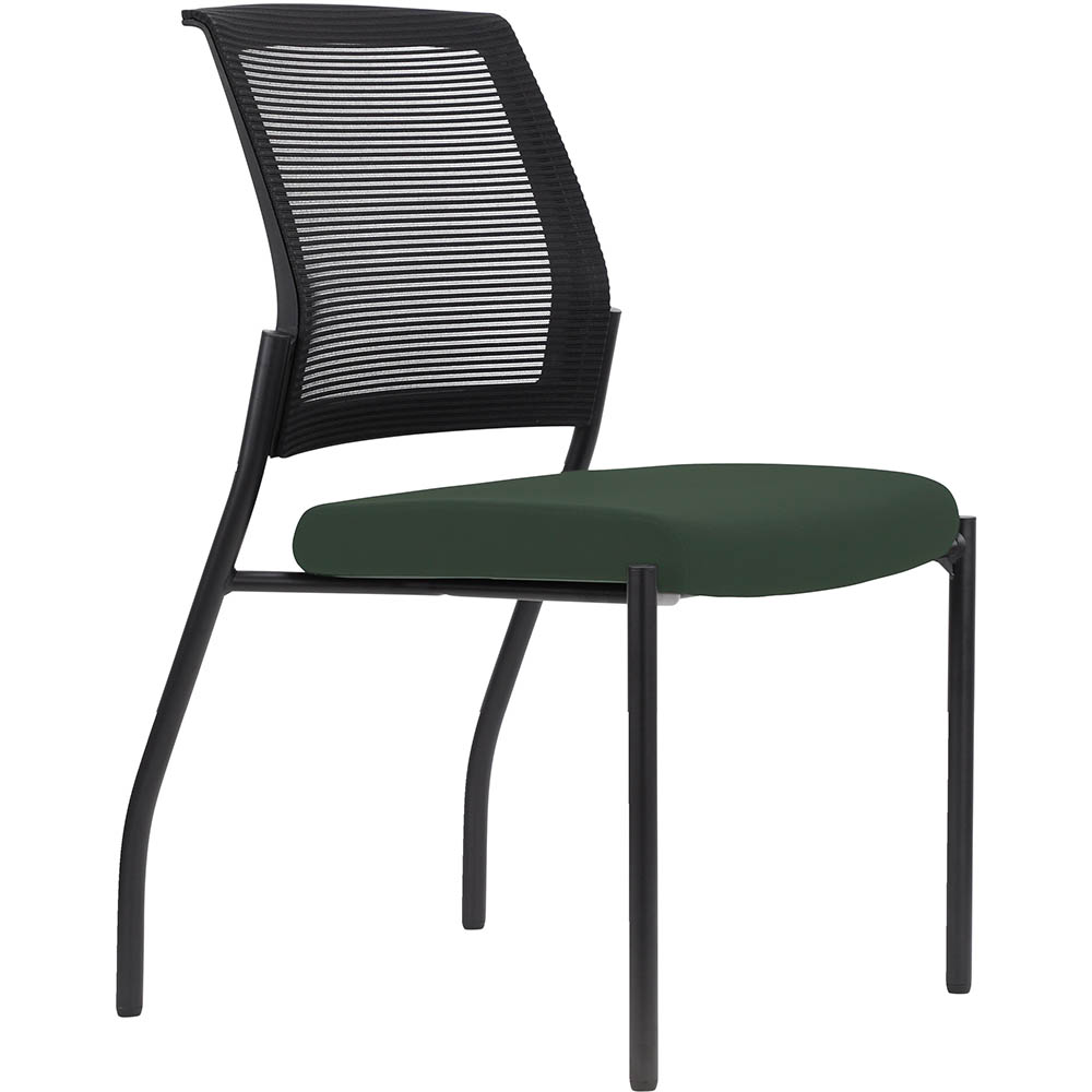 Image for URBIN 4 LEG MESH BACK CHAIR GLIDES BLACK FRAME FOREST SEAT from Chris Humphrey Office National