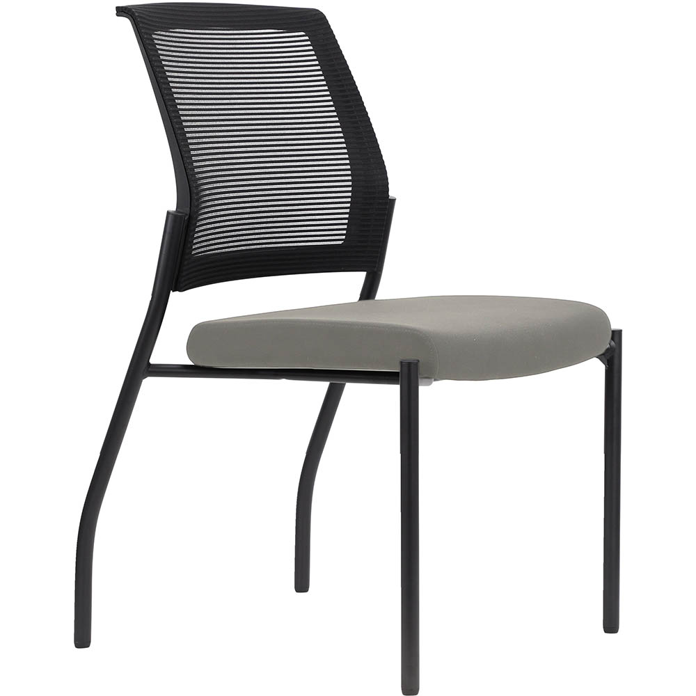 Image for URBIN 4 LEG MESH BACK CHAIR GLIDES BLACK FRAME SAND SEAT from Coffs Coast Office National