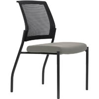 urbin 4 leg mesh back chair glides black frame sand seat