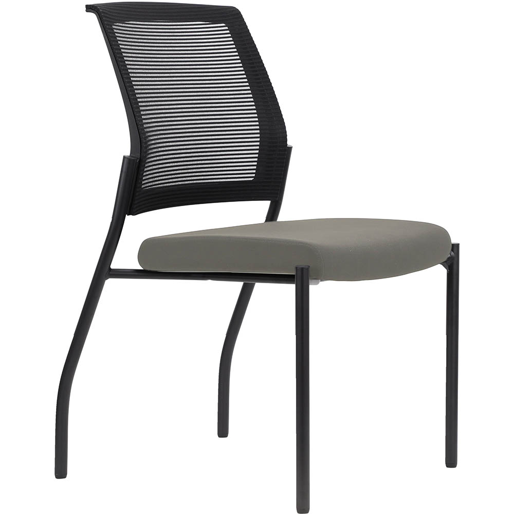 Image for URBIN 4 LEG MESH BACK CHAIR GLIDES BLACK FRAME MOCHA SEAT from Office National Caloundra Business Supplies