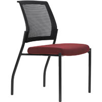 urbin 4 leg mesh back chair glides black frame pomegranite seat