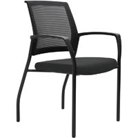 urbin 4 leg mesh back armchair glides black frame slate seat