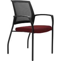 urbin 4 leg mesh back armchair glides black frame scarlet seat