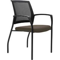 urbin 4 leg mesh back armchair glides black frame chocolate seat