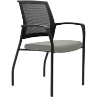 urbin 4 leg mesh back armchair glides black frame sand seat