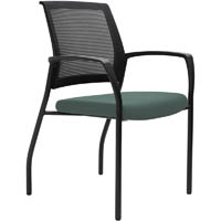 urbin 4 leg mesh back armchair glides black frame teal seat