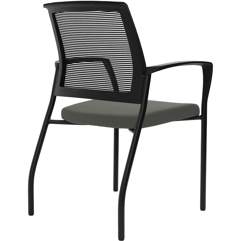 Image for URBIN 4 LEG MESH BACK ARMCHAIR GLIDES BLACK FRAME MOCHA SEAT from Office National Perth CBD