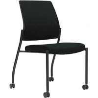 urbin 4 leg chair castors black frame onyx seat and inner back