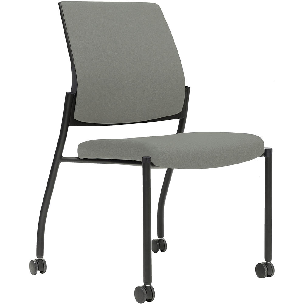 Image for URBIN 4 LEG CHAIR CASTORS BLACK FRAME STEEL SEAT AND INNER BACK from Office National