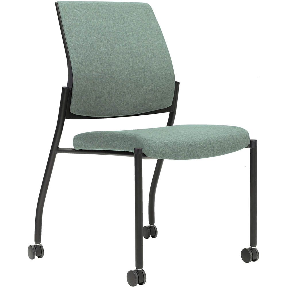 Image for URBIN 4 LEG CHAIR CASTORS BLACK FRAME CLOUD SEAT AND INNER BACK from Angletons Office National
