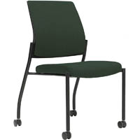 urbin 4 leg chair castors black frame forest seat and inner back