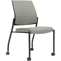 urbin 4 leg chair castors black frame sand seat and inner back