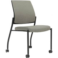 urbin 4 leg chair castors black frame mocha seat and inner back
