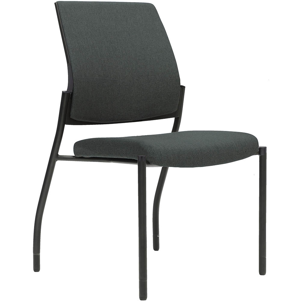 Image for URBIN 4 LEG CHAIR GLIDES BLACK FRAME SLATE SEAT AND INNER BACK from Office National Perth CBD