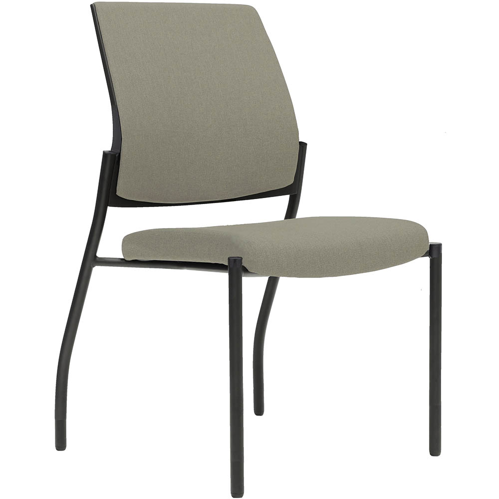 Image for URBIN 4 LEG CHAIR GLIDES BLACK FRAME DRIFTWOOD SEAT AND INNER BACK from Express Office National