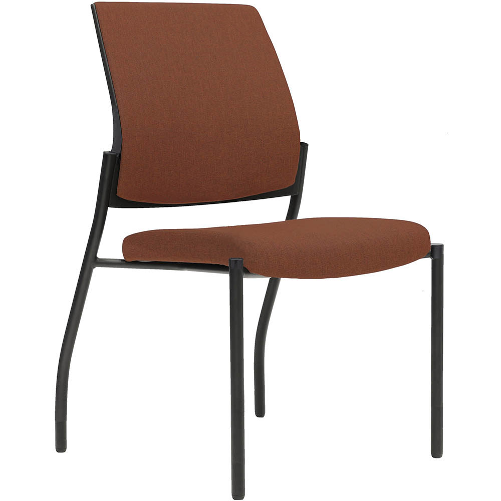 Image for URBIN 4 LEG CHAIR GLIDES BLACK FRAME BRICK SEAT AND INNER BACK from Office National Limestone Coast