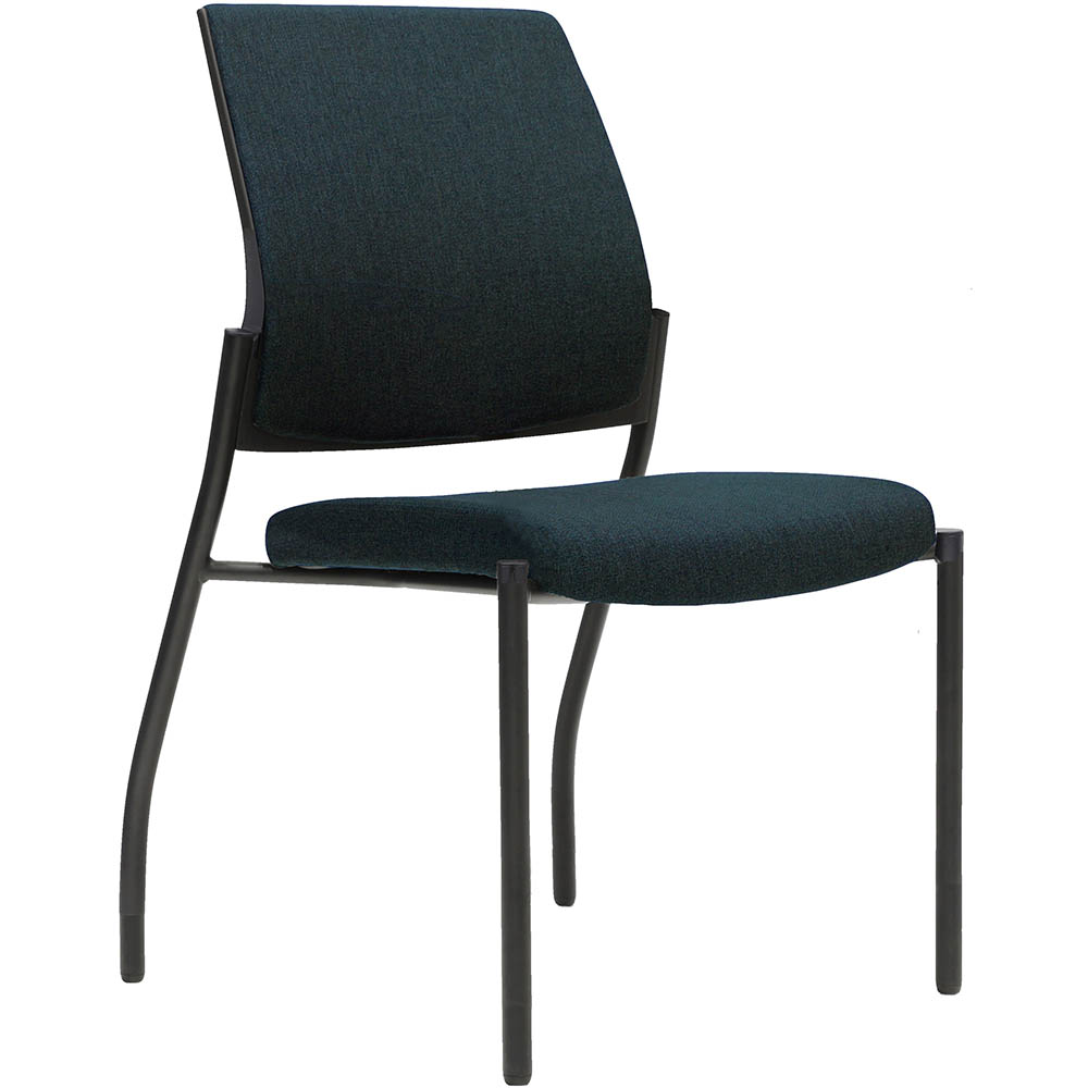 Image for URBIN 4 LEG CHAIR GLIDES BLACK FRAME NAVY SEAT AND INNER BACK from Copylink Office National