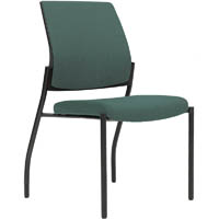urbin 4 leg chair glides black frame teal seat and inner back