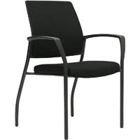 urbin 4 leg armchair glides black frame onyx seat and inner back