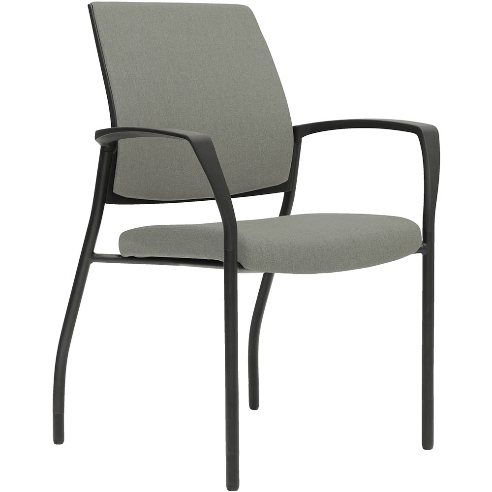 Image for URBIN 4 LEG ARMCHAIR GLIDES BLACK FRAME STEEL SEAT AND INNER BACK from Office National
