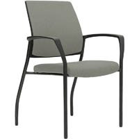 urbin 4 leg armchair glides black frame steel seat and inner back
