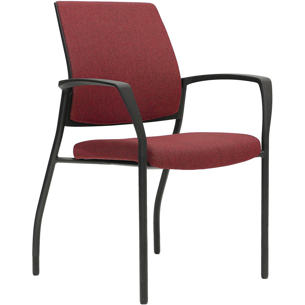 Image for URBIN 4 LEG ARMCHAIR GLIDES BLACK FRAME POMEGRANITE SEAT AND INNER BACK from Surry Office National