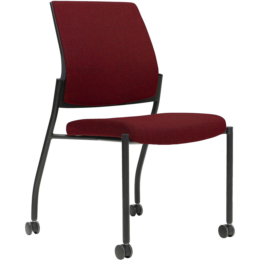 Image for URBIN 4 LEG CHAIR CASTORS BLACK FRAME SCARLET SEAT INNER AND OUTER BACK from Office National Sydney Stationery