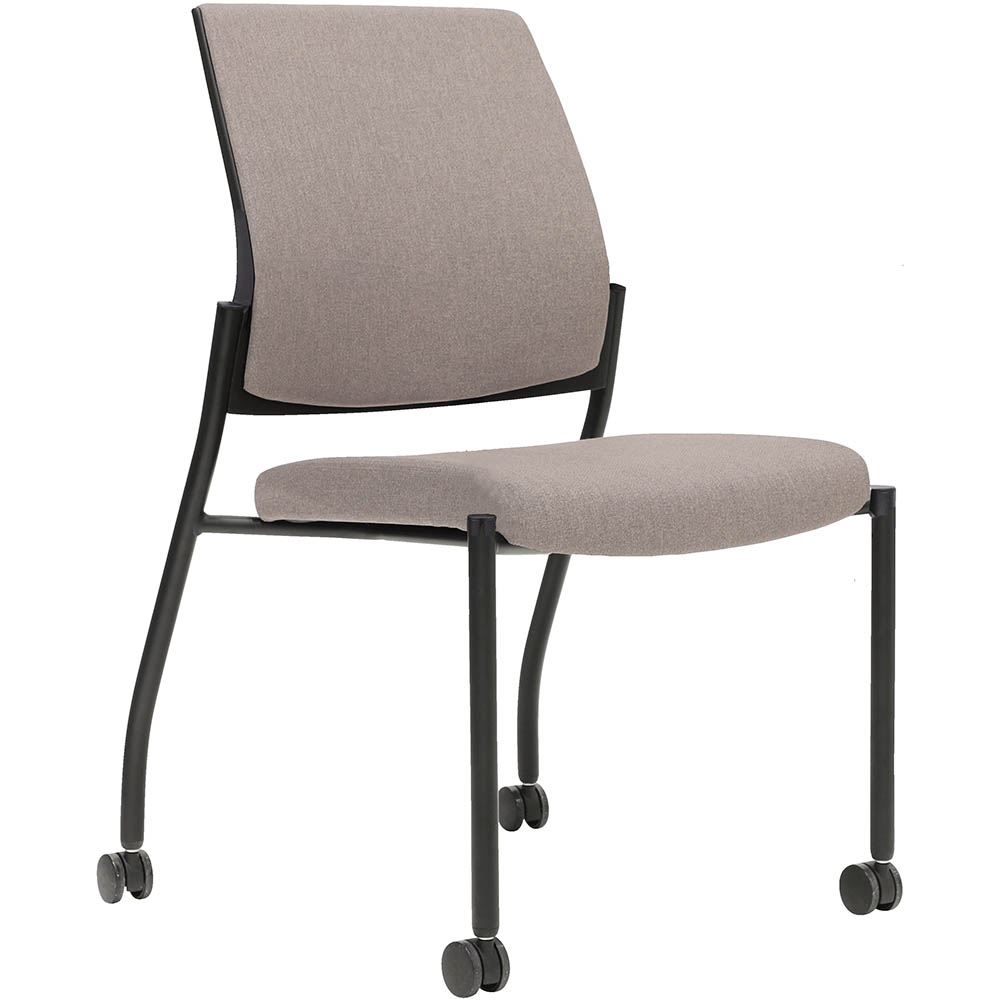 Image for URBIN 4 LEG CHAIR CASTORS BLACK FRAME PETAL SEAT INNER AND OUTER BACK from Office National Sydney Stationery
