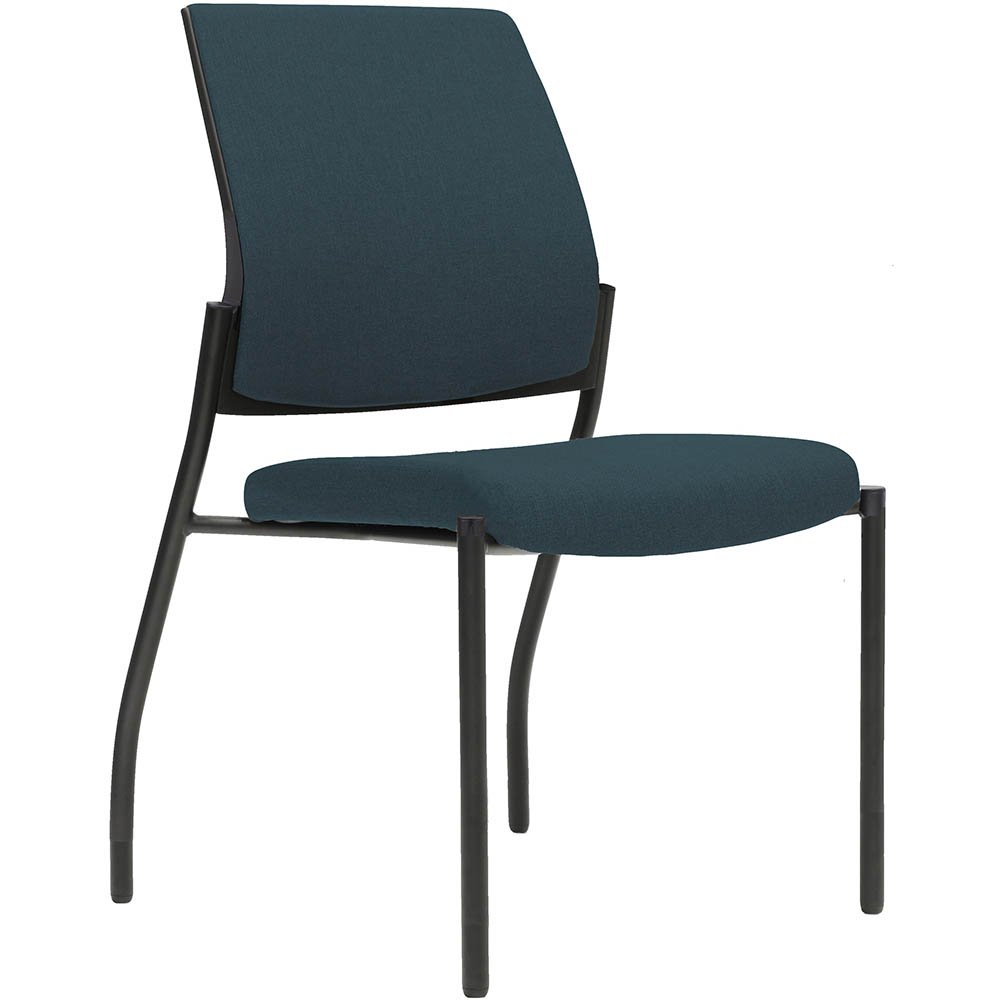 Image for URBIN 4 LEG CHAIR GLIDES BLACK FRAME DENIM SEAT INNER AND OUTER BACK from Office National Perth CBD